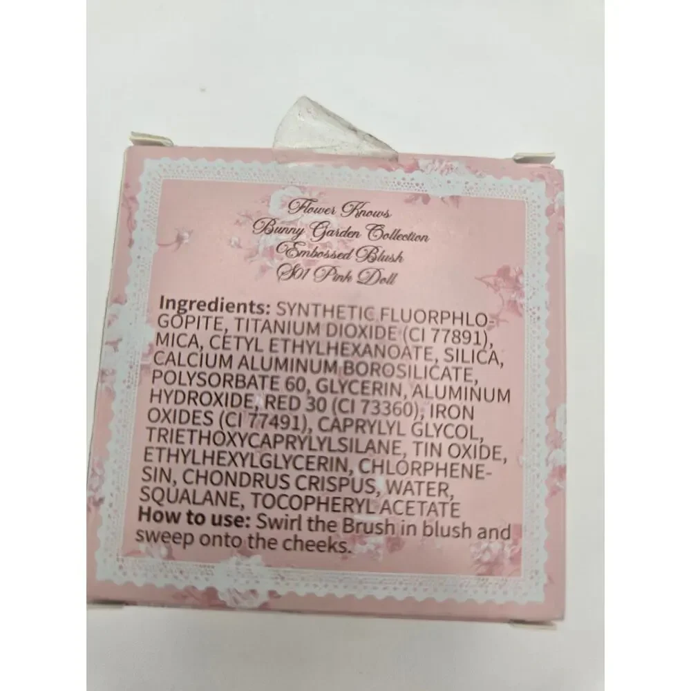 Flower Knows Bunny Garden Heart Embossed Blush New Open Box